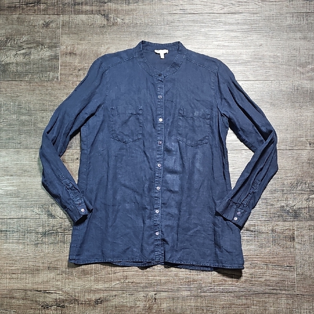 Eileen Fisher - Navy Blue Casual Shirt